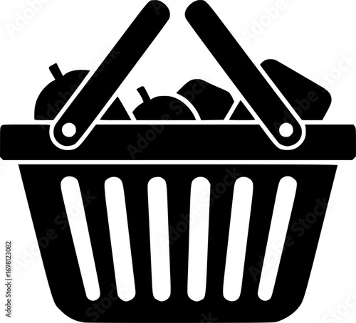 Shopping basket vector icon symbol. illustration sign collection.