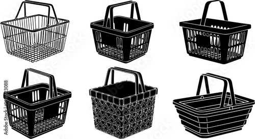 Shopping basket vector icon symbol. illustration sign collection.