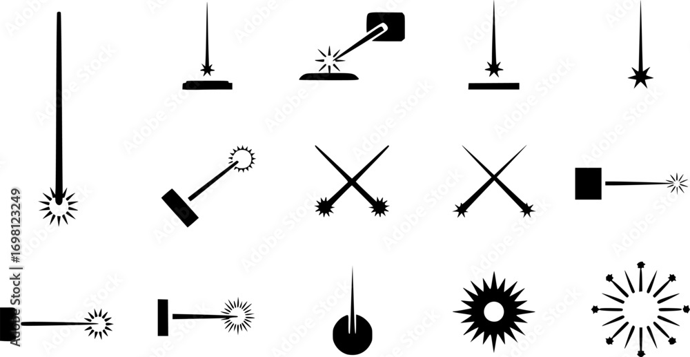 Fototapeta premium Laser beam icons collection 