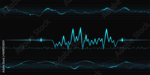 Heartbeats monitored by an electrocardiogram show a green EKG wave on a medical graph