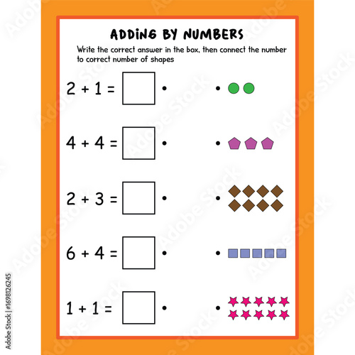 Addition activity worksheet for kids page 09