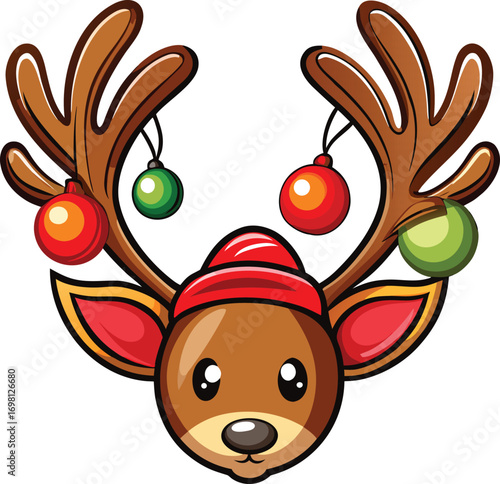 Christmas Pet Care Cute Reindeer Christmas Ornament Head
