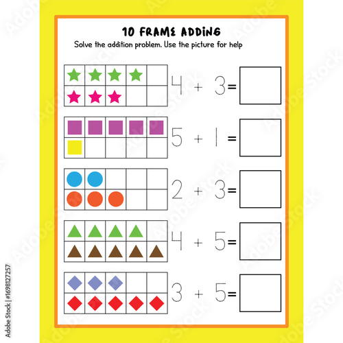 Addition activity worksheet for kids page 22