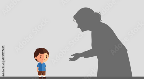 Child Looking at Grandmother s Shadow Family Memory and Time Concept
