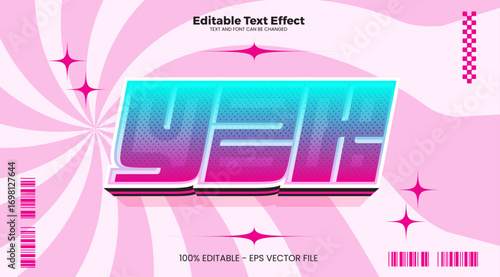 Y2K effect editable text effect in modern trend style