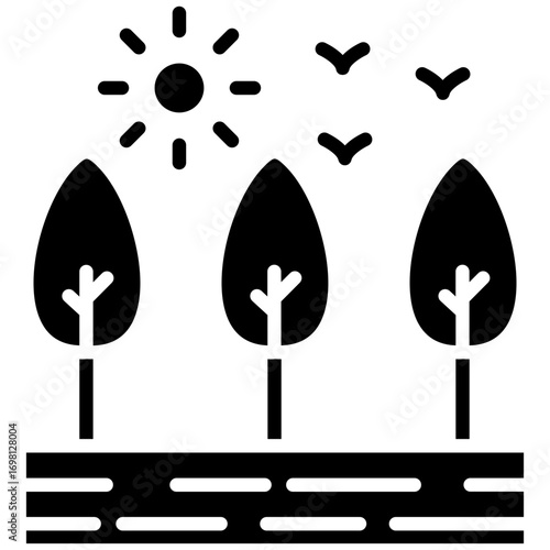 Lake Landscape Icon