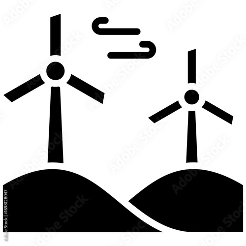 Windmill Landscape Icon