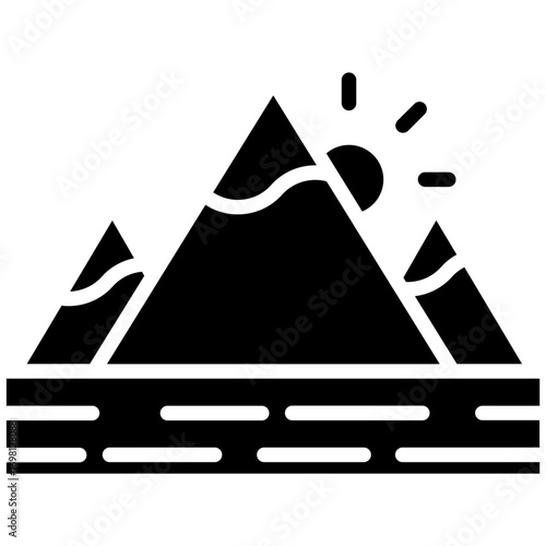 Sunset Landscape Icon