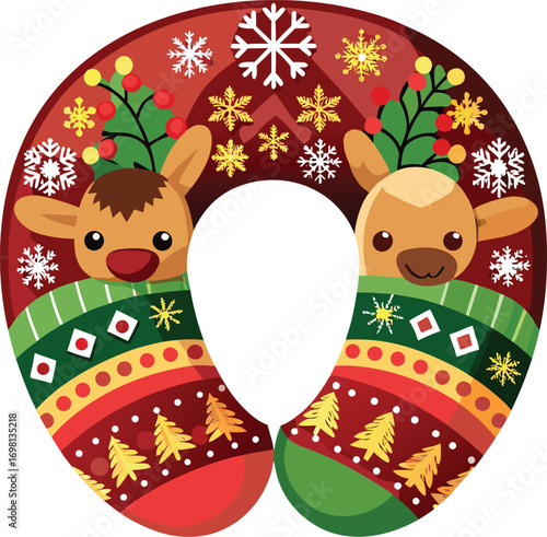 Christmas Travel Planning Christmas Reindeer Travel Pillow