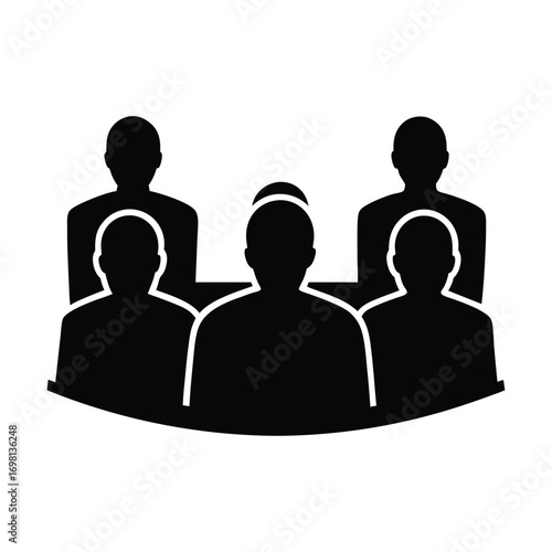 Silhouette group of people meeting together abstract symbol graphic design element illustration
