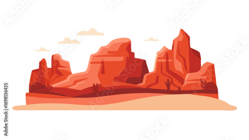 Grand canyon desert landscape illustration vector graphic design background scene