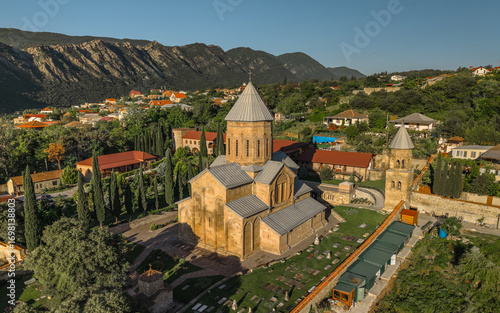 Aerial view of Samtavro Convent in Mtskheta