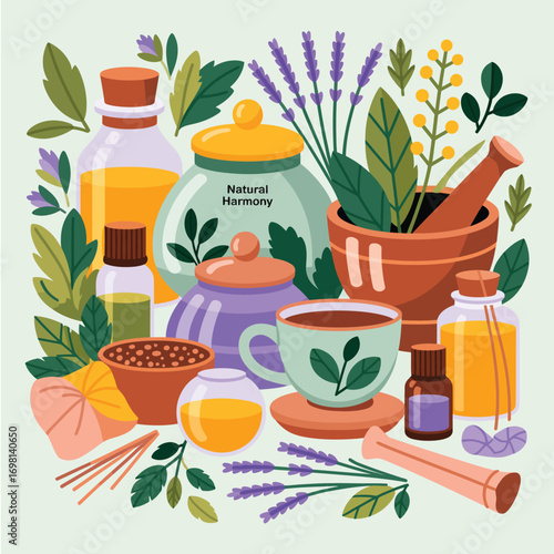 Natural harmony of essential oils, herbs, and aromatherapy ingredients Keywords: aromatherapy