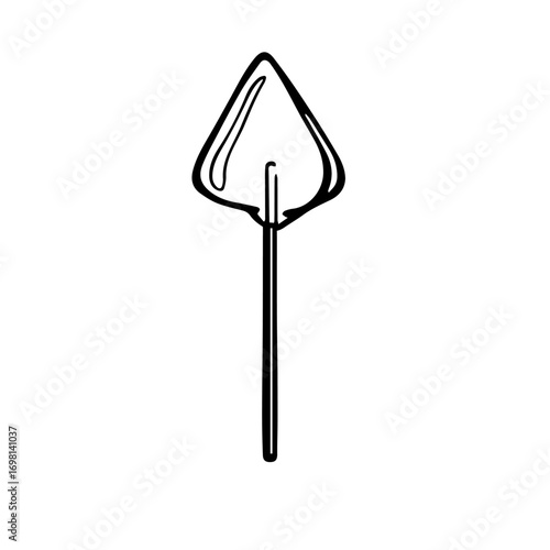 Vector black and white illustration of lollipop triangle in doodle style. Holiday decor element. Основные RGB