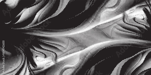 Dotwork wave pattern vector background. Black noise stipple dots. Sand grain effect. Wave dots grunge banner. Abstract noise dotwork pattern. Gradient stipple. Wavy dotted vector background.