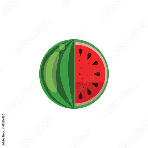 Watermelon Fruit Vector Simple Design