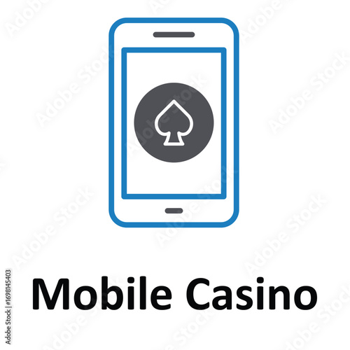 Mobile Casino Vector icon which can easily modify or edit