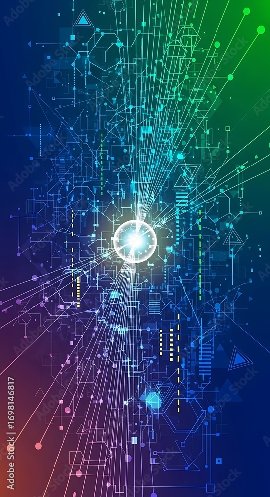 Obraz premium Abstract Digital Brain Network.