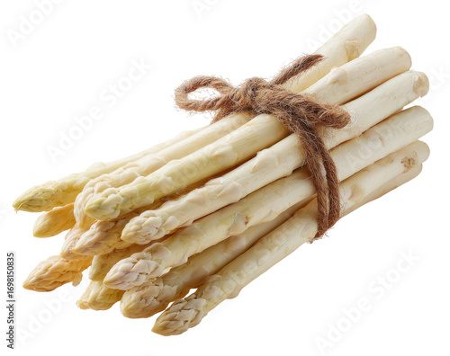 A bunch of fresh white asparagus tied with twine (3)