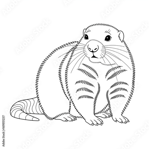 A marmot illustration vector style coloring page