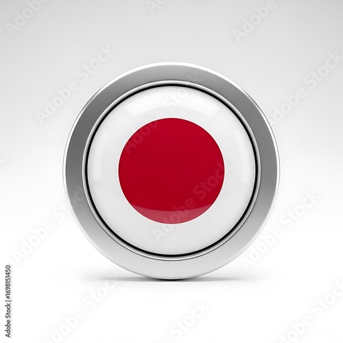 Japanese flag button with chrome border isolated on white background, symbol of japan Free Download Japanese flag button with chrome border isolated on white background, symbol of japan - GFXLoad