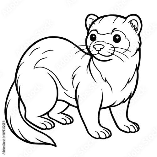 A ferret illustration vector style coloring page