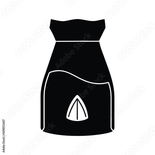 Coffee Bag with Logo Space Silhouette Vector