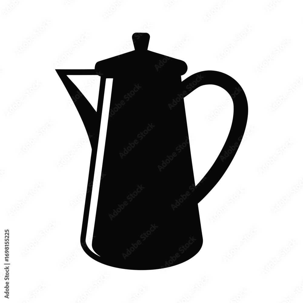 Obraz premium Coffee Pot with Handle Silhouette Illustration