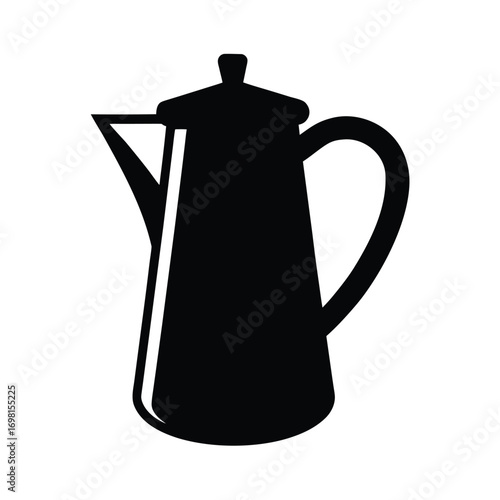 Coffee Pot with Handle Silhouette Illustration