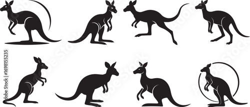an icon of a kangaroo with isolated white bacground