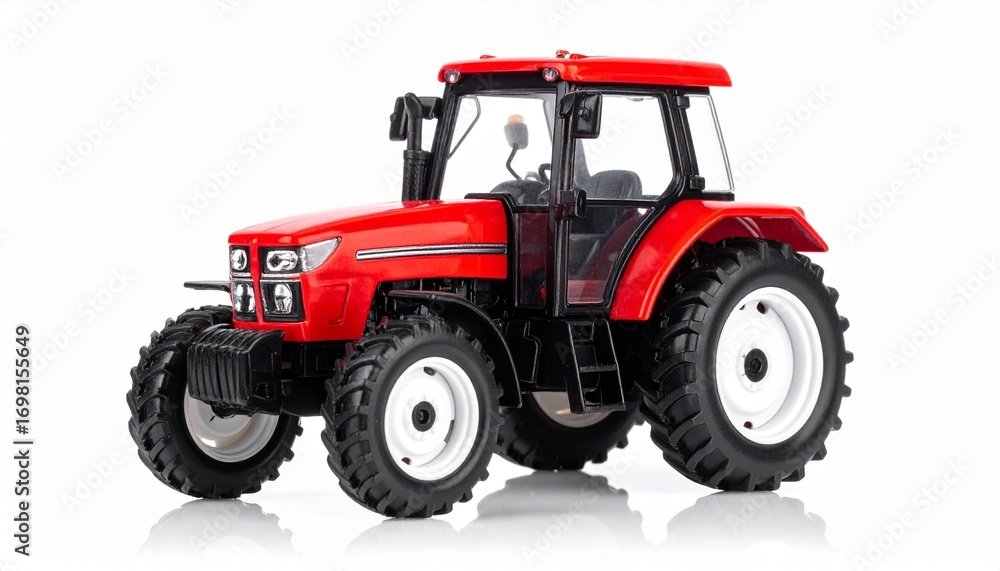 Obraz premium red tractor isolated on white
