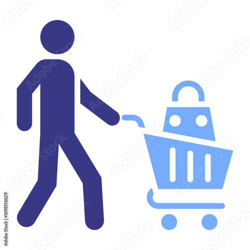 Customer Flat Blue Icon