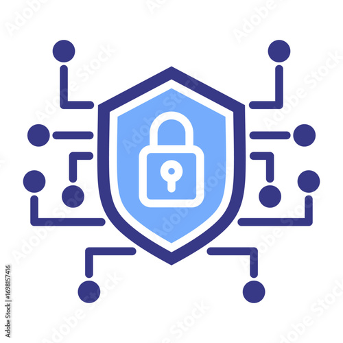 Loss Prevention Flat Blue Icon