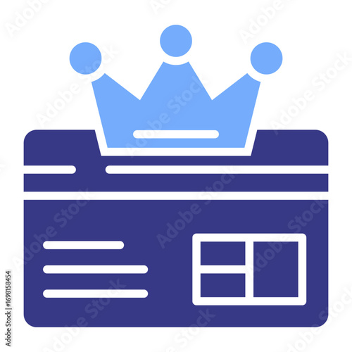 Loyalty Card Flat Blue Icon