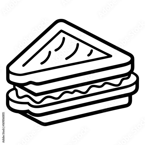 Sandwich clip art outline vector illustration of breakfast lunch icon food drawing design element