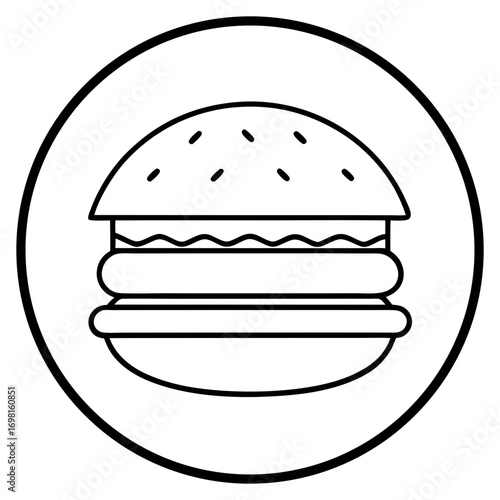 Delicious burger vector illustration for fast food restaurant menu and takeaway icon design concept