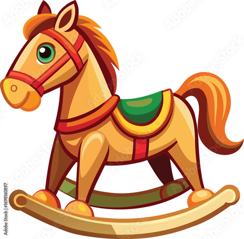 Christmas Community Volunteering Cute Wooden Rocking Horse Toy