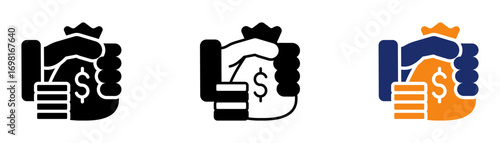 Financial Icon Collection Glyph & Mixed Style 