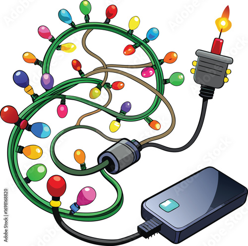 Christmas Remote Work Colorful Christmas Lights Power Supply
