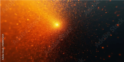 Bright red and yellow light glows around a glass of beer