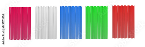 Galvanized iron for fences, walls, roofs. House remodel corrugated metal roof siding, profiled sheeting. Vector