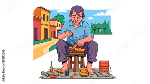 Artisan's Craft: A skilled artisan, absorbed in the art of crafting, delicately shapes and molds materials with focused precision, highlighting skill and mastery