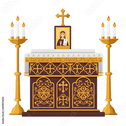 Heading to the altar of an Orthodox church with the elements of Communion (Abaraka wine and Holy Communion bread)