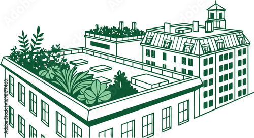 Rooftop gardens and green roofs promote environmental sustainability and urban wellness