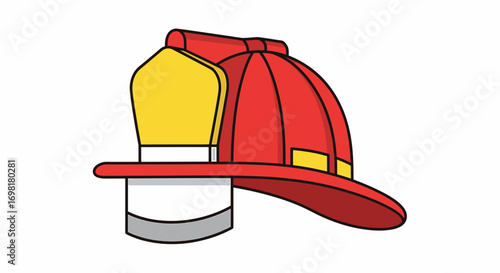 Iconic firefighter helmet with traditional design, symbolizing bravery and emergency response services