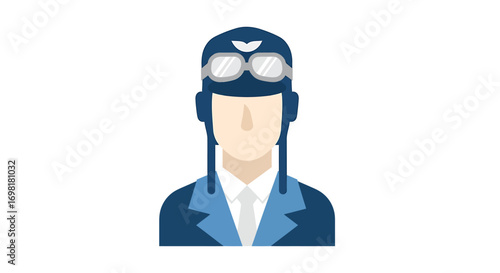 Vintage Aviator Icon Retro Pilot Illustration