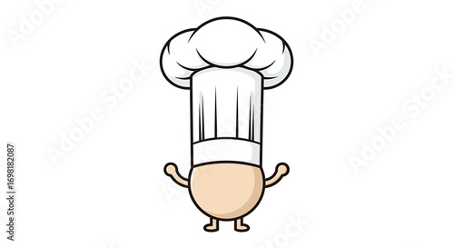Whimsical Chef Hat Character Culinary Cartoon Icon