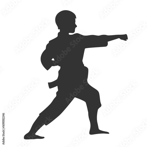 Karate in vector, flat style. Sportsman in vector.