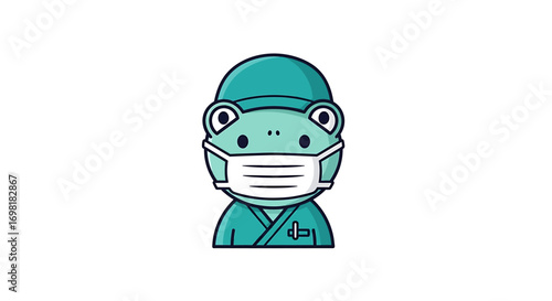 Frog Doctor Illustration A Whimsical Take on Healthcare Professionals