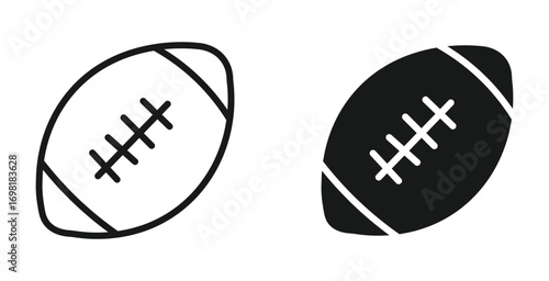 American football ball icon set, Rugby ball icon, vector illustration , 
